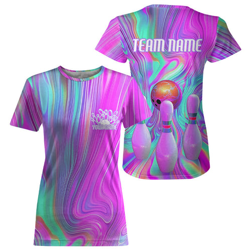 Custom Colorful Bowling For Women, Galaxy Colors Bowling Team Bowler Outfits IPHW7998