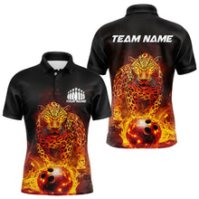 Load image into Gallery viewer, Custom Flaming Leopard Bowling Shirts For Men, Fire Bowling Team Shirt Bowler Uniform IPHW8000