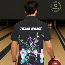 Load image into Gallery viewer, Neon Style Custom Bowling Shirts For Men, Glowing Electric Bowling Team Shirt Bowler Outfits IPHW8001