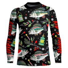 Load image into Gallery viewer, Custom Christmas Largemouth Bass Long Sleeve Fishing Shirts, Cozy Xmas Fishing Gifts IPHW8005