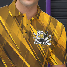 Load image into Gallery viewer, Custom Funny Beer Bowling Men Polo Shirts For Bowlers, Humorous Beer And Bowling Jerseys IPHW8932