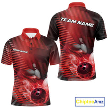 Load image into Gallery viewer, Custom Multi-Color Flame Bowling Tournament Shirts For Men, Women And Kid, Fire Bowling Jerseys IPHW9379