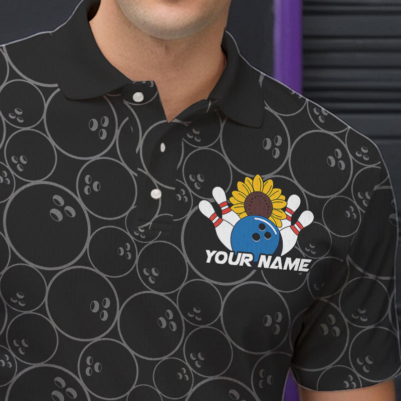 Custom Sunflower Bowling Polo Shirts For Men, Sunflower Bowling Team Jerseys IPHW8436
