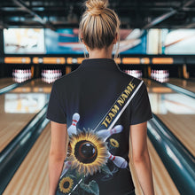 Load image into Gallery viewer, Custom Sunflower Bowling Polo Shirts For Women, Sunflower Bowling Team Shirt With Name IPHW8438