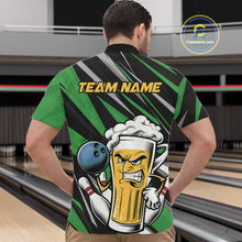Load image into Gallery viewer, Custom Funny Green Bowling Jerseys Bowling And Beer Men Quarter-Zip Shirts, Bowling Jerseys IPHW10534