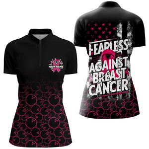 Fearless Against Breast Cancer Custom Bowling Shirts, Breast Cancer Awareness Team Jersey IPHW7010