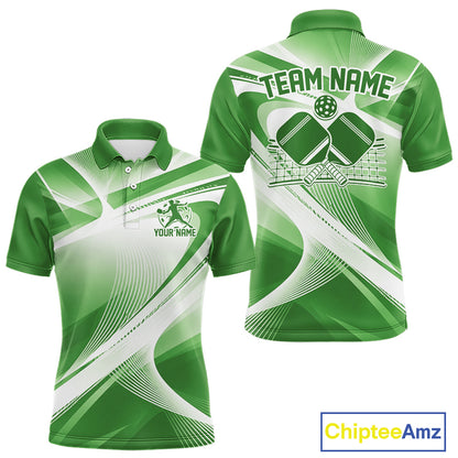 Custom Green Pickleball Matching Team Tournament Shirt, Pickleball League Men Polo IPHW12739