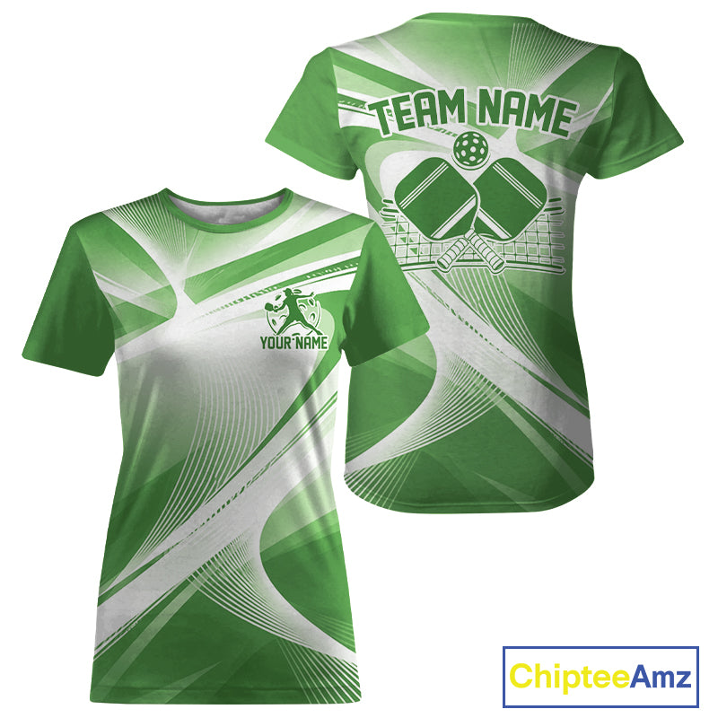 Custom Green Pickleball Matching Team Tournament, Pickleball League Women T-Shirts IPHW12739