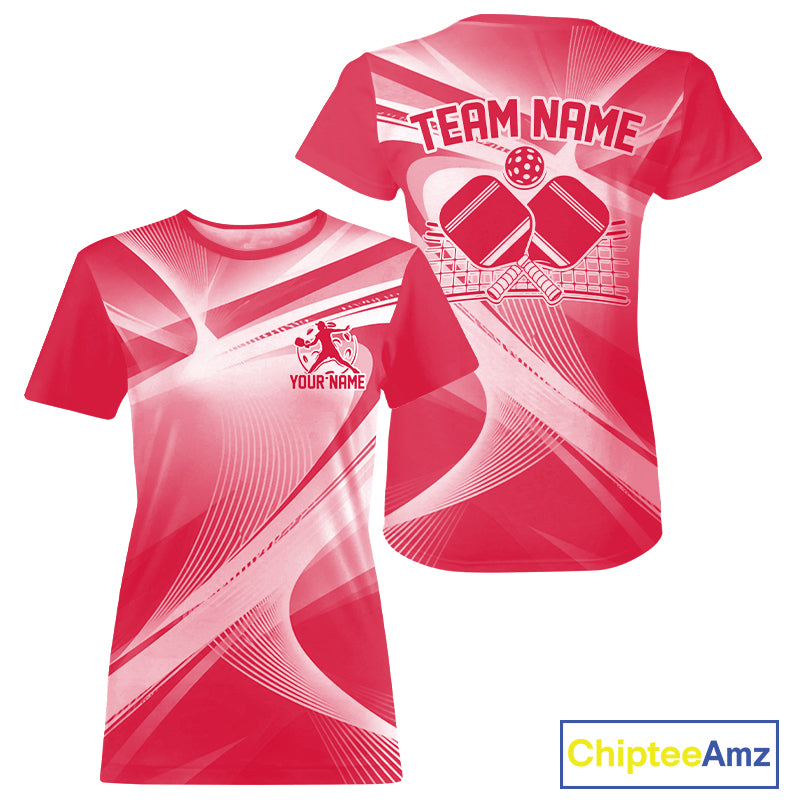 Custom Red Pickleball Matching Team Tournament, Pickleball League Women T-Shirts IPHW12741