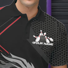 Load image into Gallery viewer, Custom Black And Red Dragon Bowling Jerseys, Bowling Team Men Polo Shirts Bowlers Outfit IPHW8701