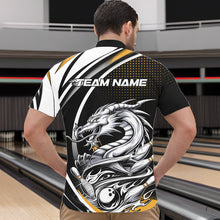 Load image into Gallery viewer, Custom Black And Yellow Dragon Bowling Team Quarter-Zip Shirts For Men, Dragon Bowling Jerseys IPHW8707