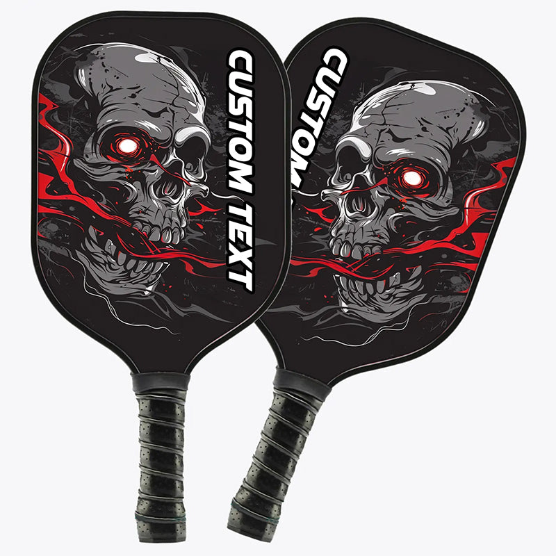 Custom Skull Pickleball Paddle For Men And Women, Halloween Pickleball Gifts | Red IPHW7250
