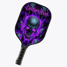 Load image into Gallery viewer, Custom Purple Flame Skull Halloween Pickleball Paddles, Skull Pickleball Racket, Halloween Pickleball Gifts IPHW7217