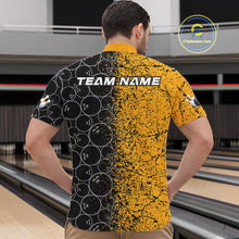 Load image into Gallery viewer, Custom Black And Yellow Splatter Bowling Ball Pattern Bowling Team Quarter-Zip Shirts For Men IPHW9788