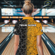 Load image into Gallery viewer, Custom Black And Yellow Bowling Ball Pattern Bowling Team Women Quarter-Zip Shirts IPHW9788