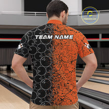 Load image into Gallery viewer, Custom Black And Orange Splatter Bowling Ball Pattern Bowling Team Quarter-Zip Shirts For Men IPHW9791