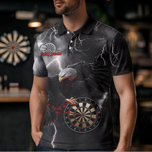 Load image into Gallery viewer, Custom Thunder Lightning Red Eagle Dart Polo Shirts For Men, Dart Team Jerseys With Name IPHW8483