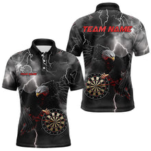 Load image into Gallery viewer, Custom Thunder Lightning Red Eagle Dart Polo Shirts For Men, Dart Team Jerseys With Name IPHW8483