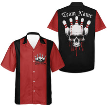 Load image into Gallery viewer, Custom Skull Retro Bowling Shirts For Men And Women, Bowling Team Uniform Halloween Outfits IPHW7258