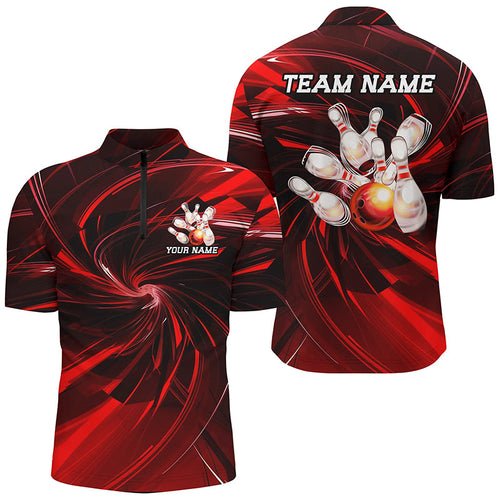 Custom Bowling Uniforms Bowling Shirts For Men, Bowling Team Bowling League Shirts | Red IPHW7260