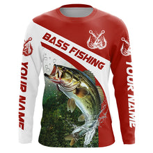 Load image into Gallery viewer, Custom Bass Fishing Long Sleeve Tournament Fishing Shirts, Bass Performance Fishing Jerseys | Red IPHW5801