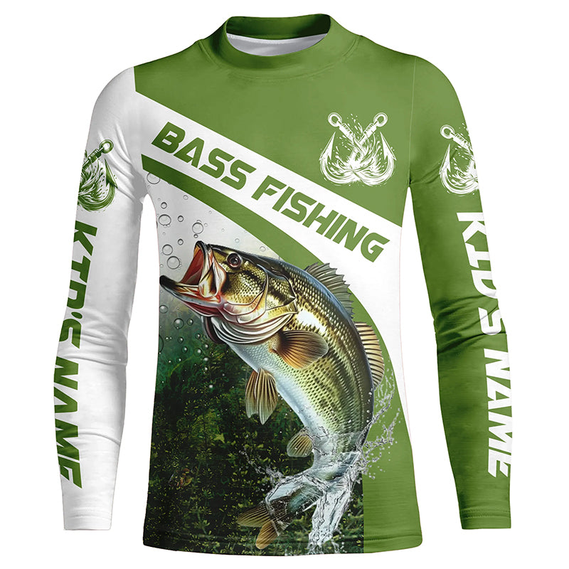 Custom Bass Fishing Long Sleeve Tournament Fishing Shirts, Bass
