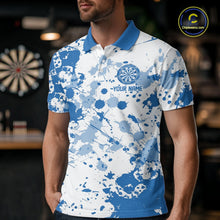 Load image into Gallery viewer, Custom Blue Splatter Dartboard Darts Team Shirt For Men, Dart League Jerseys For Players IPHW10597