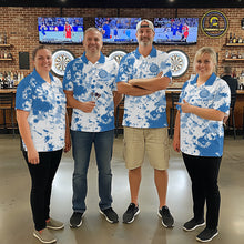 Load image into Gallery viewer, Custom Blue Splatter Dartboard Darts Team Shirt For Men, Dart League Jerseys For Players IPHW10597