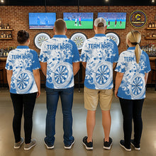 Load image into Gallery viewer, Custom Blue Splatter Dartboard Darts Team Shirt For Men, Dart League Jerseys For Players IPHW10597