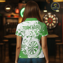 Load image into Gallery viewer, Custom Green Splatter Dartboard Darts Team Shirt For Women, Dart League Jerseys For Players IPHW10598