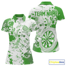 Load image into Gallery viewer, Custom Green Splatter Dartboard Darts Team Shirt For Women, Dart League Jerseys For Players IPHW10598