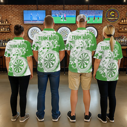 Custom Green Splatter Dartboard Darts Team Shirt For Men, Dart League Jerseys For Players IPHW10598
