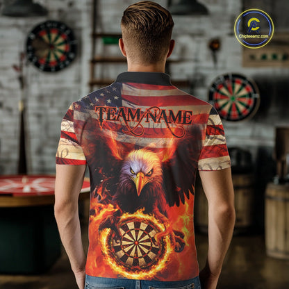 Custom Patriotic Eagle We The People Flame Darts Shirt For Men, Vintage US Flag Dart Shirt IPHW10600
