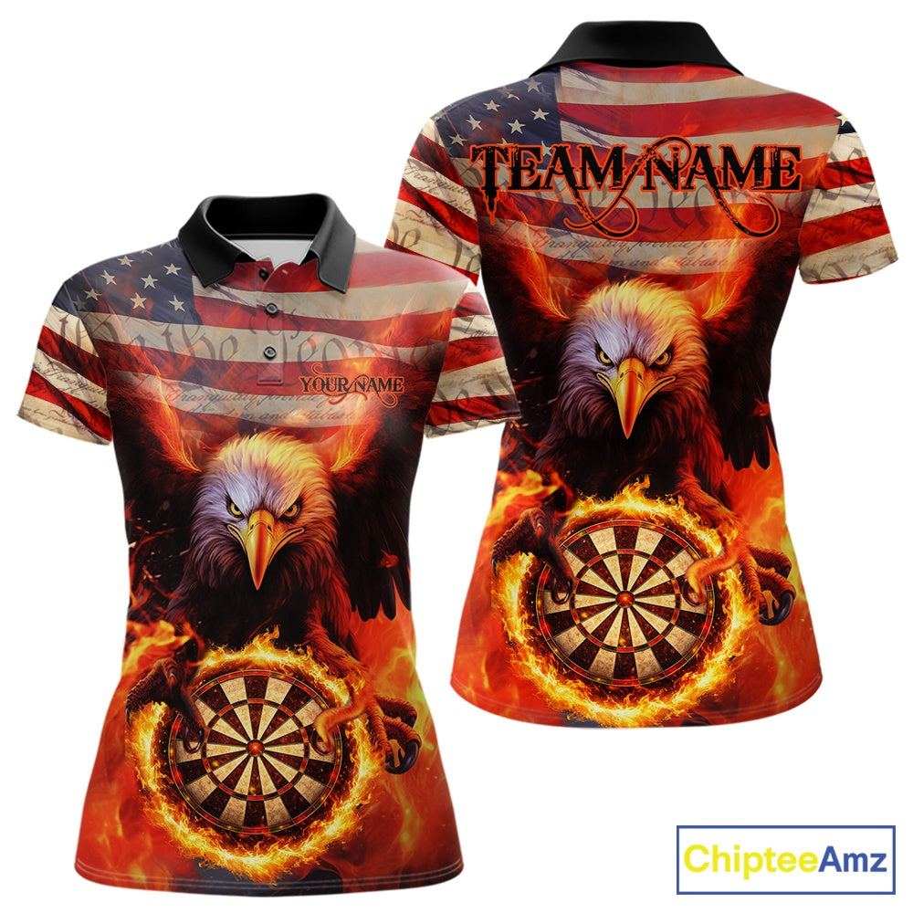 Custom Patriotic Eagle We The People Flame Darts Shirt For Women, Vintage US Flag Dart Shirt IPHW10600