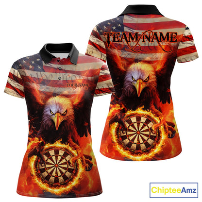 Custom Patriotic Eagle We The People Flame Darts Shirt For Women, Vintage US Flag Dart Shirt IPHW10600