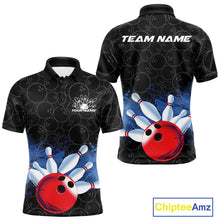 Load image into Gallery viewer, Custom Bowling Pattern Bowling Polo Team Shirts For Men, Bowling League Shirt IPHW9545