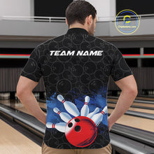 Load image into Gallery viewer, Custom Bowling Pattern Bowling Quarter-Zip Team Shirts For Men, Bowling League Shirt IPHW9545