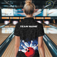 Load image into Gallery viewer, Custom Bowling Pattern Bowling Quarter-Zip Team Shirts For Women, Bowling League Shirt IPHW9545