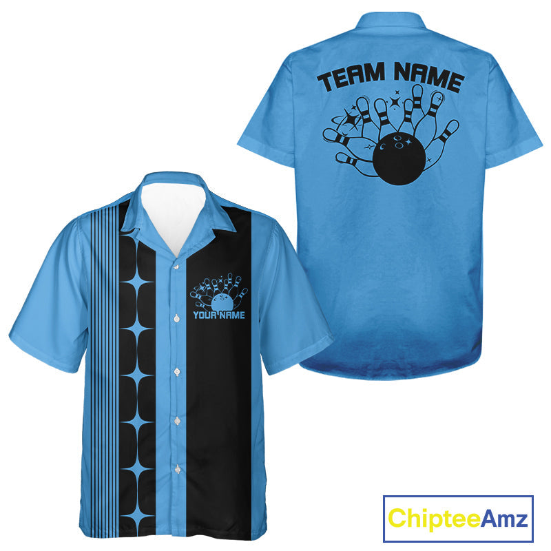 Custom Vintage Bowling Hawaiian Shirt For Men And Women, Bowling Team Button Up Shirt IPHW10062