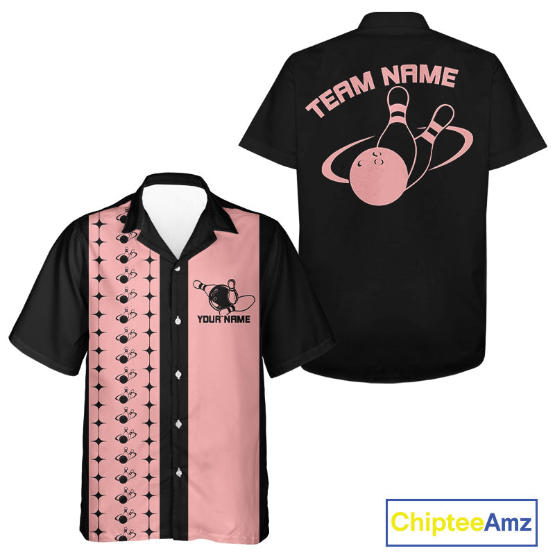 Custom Vintage Bowling Hawaiian Shirt For Men And Women, Bowling Team Button Up Shirt IPHW10064