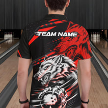 Load image into Gallery viewer, Custom Black And Red Wolf Bowling Men Polo Shirts, Wolf Bowling League Shirt Team Uniform IPHW8714