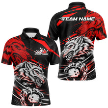 Load image into Gallery viewer, Custom Black And Red Wolf Bowling Men Polo Shirts, Wolf Bowling League Shirt Team Uniform IPHW8714
