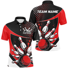 Load image into Gallery viewer, Black And Red Custom Bowling Uniforms Bowling Shirts For Men, Bowling Team League Shirts IPHW7282