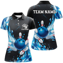 Load image into Gallery viewer, Ice Blue Custom Bowling Shirts For Women, Bowling Team Uniform Bowlers Outfits IPHW7596