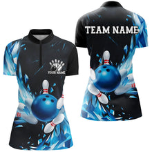 Load image into Gallery viewer, Ice Blue Custom Bowling Shirts For Women, Bowling Team Uniform Bowlers Outfits IPHW7596