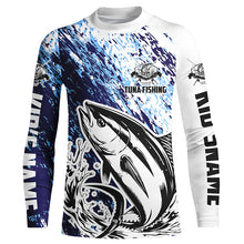 Load image into Gallery viewer, Tuna Fishing Custom Long Sleeve Performance Fishing Shirts, Tuna Saltwater Fishing Jerseys IPHW5813