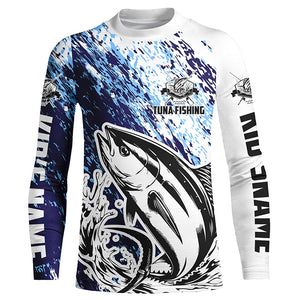 Tuna Fishing Custom Long Sleeve Performance Fishing Shirts, Tuna Saltwater Fishing Jerseys IPHW5813