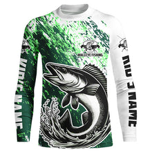 Load image into Gallery viewer, Custom Walleye Long Sleeve Fishing Shirts For Men And Women, Walleye Fishing Jerseys | Green IPHW5814