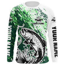 Load image into Gallery viewer, Custom Trout Fishing Jerseys, Trout Tournament Long Sleeve Fishing Shirts For Men And Women | Green IPHW5816