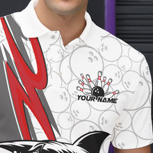 Load image into Gallery viewer, Custom Red Shark Bowling Polo Shirts For Men, Shark Bowling Team Tournament Outfits IPHW8728